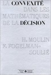Cover of: La convexité dans les mathématiques de la décision: optimisation et théorie micro-économique