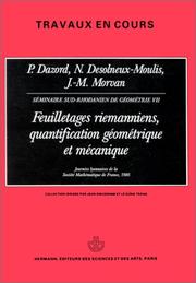 Feuilletages riemanniens, quantification géométrique et mécanique by Société mathématique de France. Journées