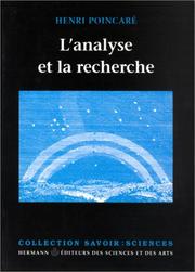 Cover of: L' analyse et la recherche