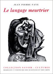 Cover of: Le langage meurtrier