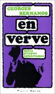 Cover of: Georges Bernanos en verve.
