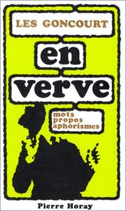 Cover of: Les Goncourt en verve.