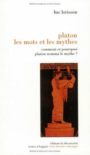 Cover of: Platon, les mots et les mythes