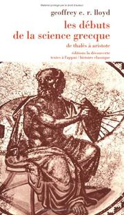 Cover of: Les débuts de la science grecque
