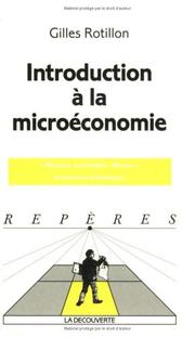 Cover of: Introduction à la microéconomie