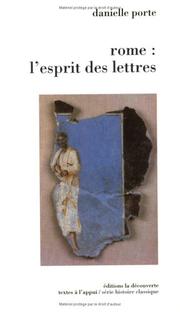 Cover of: Rome, l'esprit des lettres