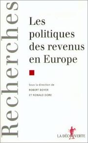 Cover of: Les politiques des revenus en Europe