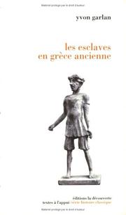 Cover of: Les esclaves en Grèce ancienne by Yvon Garlan