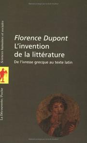 Cover of: L'invention de la littérature