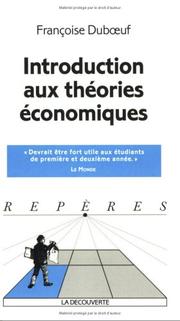 Introduction aux théories économiques by Françoise Duboeuf