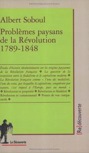 Cover of: Problèmes paysans de la Révolution 1789-1848 by Albert Soboul