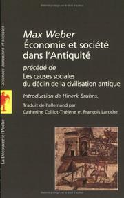Cover of: Economie et société dans l'Antiquité by Max Weber
