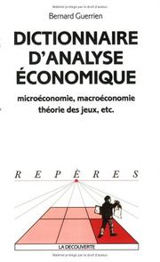 Cover of: Dictionnaire d'analyse économique