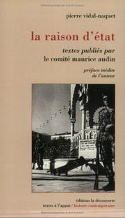 Cover of: La Raison d'Etat by Pierre Vidal-Naquet