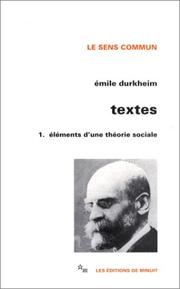 Cover of: Textes by Émile Durkheim, Émile Durkheim