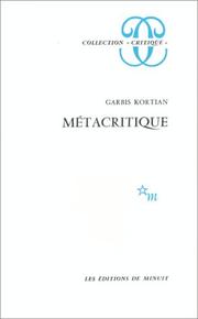 Cover of: Métacritique