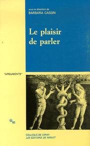 Cover of: Le Plaisir de parler: études de sophistique comparée