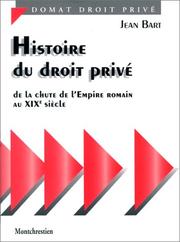 Cover of: Histoire du droit privé: de la chute de l'Empire romain au XIXe siècle