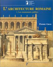 Cover of: L' architecture romaine: du début du IIIe siècle av. J.-C. à la fin du Haut-Empire