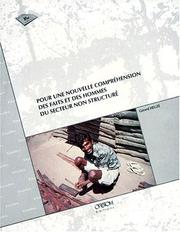 Cover of: Pour une nouvelle compréhension des faits et des hommes du secteur non structuré