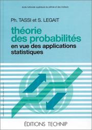 Cover of: Théorie des probabilités en vue des applications statistiques