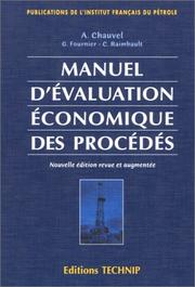 Cover of: Manuel d'évaluation économique des procédés
