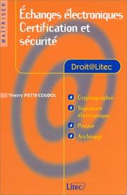 Cover of: Echanges électroniques: certification et sécurité