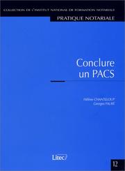 Cover of: Conclure un PACS by Hélène Chanteloup