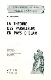 Cover of: La théorie des parallèles en pays d'islam: contribution à la préhistoire des géométries non-euclidiennes