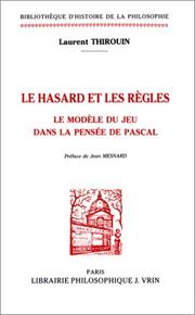 Cover of: Le hasard et les règles: le modèle du jeu dans la pensée de Pascal
