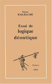 Cover of: Essai de logique déontique