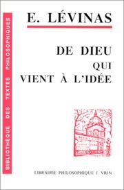 Cover of: De Dieu qui vient à l'idée