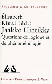 Cover of: Jaakko Hintikka by édité par Elisabeth Rigal.