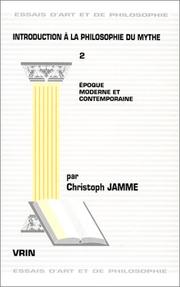 Cover of: Introduction à la philosophie du mythe
