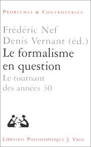 Cover of: Le formalisme en question: le tournant des années trente