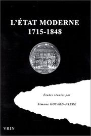Cover of: L' Etat moderne: regards sur la pensée politique de l'Europe occidentale entre 1715 et 1848