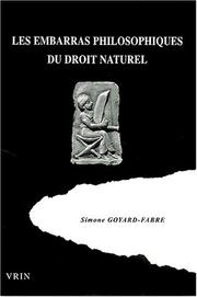 Cover of: Les embarras philosophiques du droit naturel