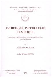 Cover of: Esthétique, psychologie et musique: l'esthétique expérimentale et son origine philosophique chez David Hume