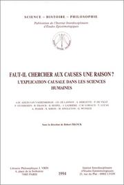 Cover of: Faut-il chercher aux causes une raison?: L'explication causale dans les sciences humaines (Science, histoire, philosophie)