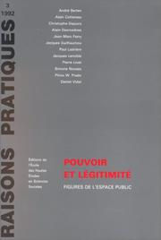 Cover of: Pouvoir et légitimité: figures de l'espace public