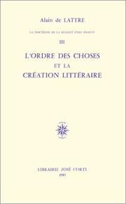 La doctrine de la réalité chez Proust by Alain de Lattre