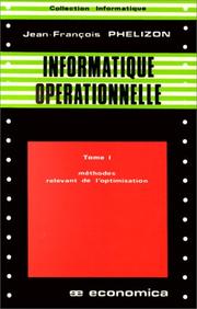 Cover of: Informatique opérationnelle