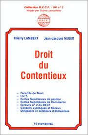 Cover of: Droit du contentieux by Thierry Lambert
