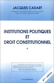 Cover of: Institutions politiques et droit constitutionnel