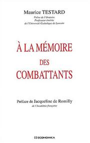 Cover of: A la mémoire des combattants