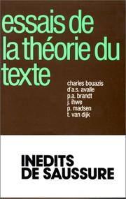 Cover of: Essais de la théorie du texte