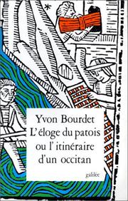 Cover of: Éloge du patois by Yvon Bourdet