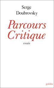 Parcours critique by Serge Doubrovsky