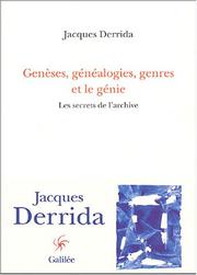 Cover of: Genèses, généalogies, genres et le génie by Jacques Derrida