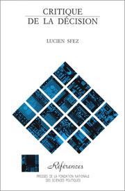 Cover of: Critique de la décision, 4ème édition entièrement refondue et augmentée